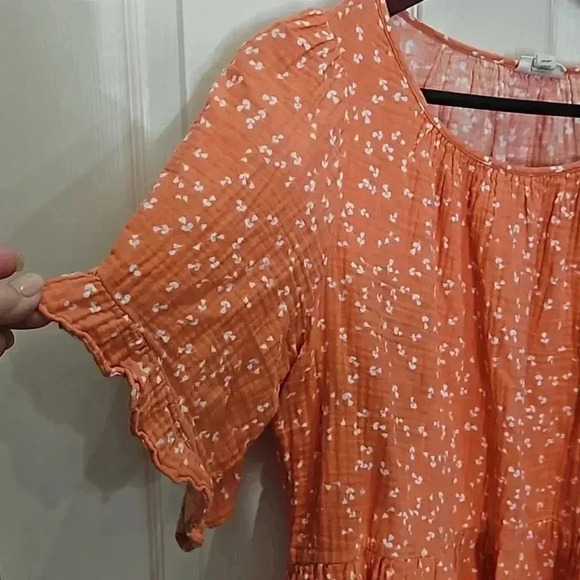 Ana a New Approach Coral Floral Boho Blouse Size Med - Picture 4 of 7